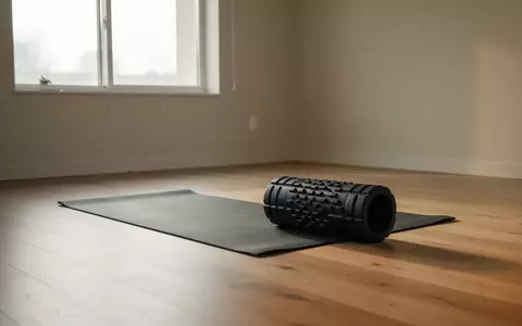 Ein minimalistischer Trainingsraum mit einer Schaumstoffrolle auf einer Matte bei natürlichem Lichteinfall. - Foto: über boerse-global.de