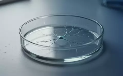 Nahaufnahme einer feinen neuronalen Struktur in einer Laborschale, die medizinische Alzheimer-Forschung symbolisiert. - Foto: über boerse-global.de