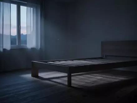 Ein minimalistisches Schlafzimmer bei einsetzendem Tagesanbruch mit sanftem, durch ein Fenster einfallendem Licht. - Foto: über boerse-global.de