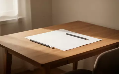Ein minimalistischer Schreibtisch mit Papier und einem Bleistift in einer ruhigen, sonnendurchfluteten Umgebung. - Foto: über boerse-global.de