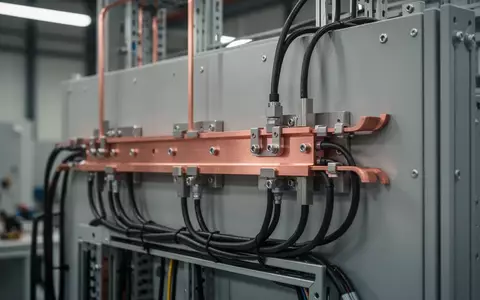 Industrielle Umgebung mit Kupfer-Sammelschienen und elektrischer Verkabelung für Hochspannungstechnik. - Foto: über boerse-global.de