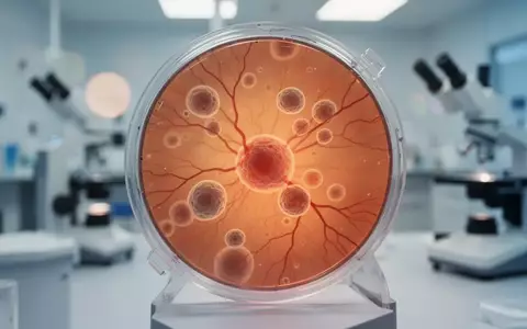 Mikroskopische Aufnahme von retinalen Zellen in einem Forschungslabor unter amberfarbenem Licht. - Foto: über boerse-global.de