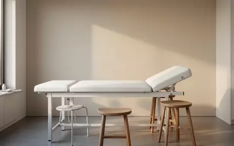 Ein minimalistisch eingerichteter, heller Behandlungsraum in einem Gesundheitsamt ohne Personen. - Foto: über boerse-global.de