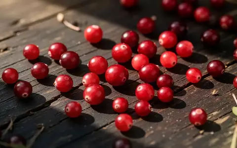 Frische rote Cranberries auf einem dunklen, rustikalen Holztisch bei natürlichem Licht. - Foto: über boerse-global.de