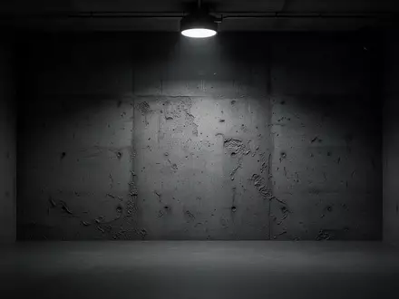 Ein düsterer, minimalistischer Raum mit einer beleuchteten Betonwand in einer industriellen Umgebung. - Foto: über boerse-global.de