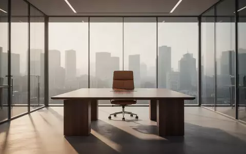 Ein leerer Konferenzraum mit einem einzelnen Stuhl an einem langen Holztisch in einem modernen Bürogebäude. - Foto: über boerse-global.de