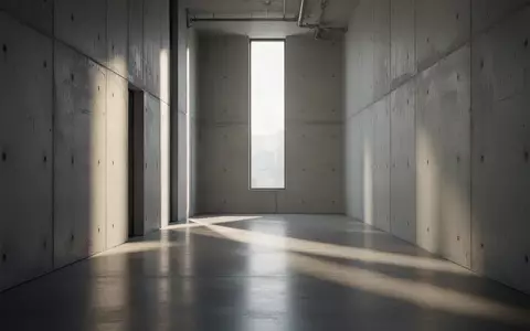 Ein minimalistischer, leerer Industrieflur mit Betonwänden und einfallendem Tageslicht. - Foto: über boerse-global.de