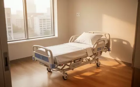 Ein helles, modernes Krankenzimmer mit einem unbenutzten, ordentlich gemachten Bett in einem minimalistischen, lichtdurchfluteten Raum. - Foto: über boerse-global.de