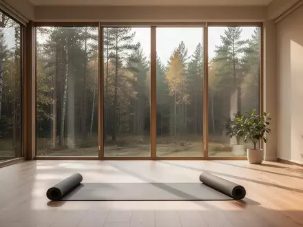 Ein heller, ruhiger Therapieraum mit Blick in den Wald, der eine entspannte und heilsame Atmosphäre vermittelt. - Foto: über boerse-global.de