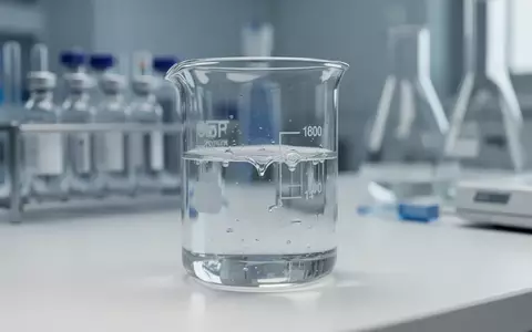 Ein Laborbecher mit einer klaren Flüssigkeit in einer sterilen Forschungsumgebung. - Foto: über boerse-global.de