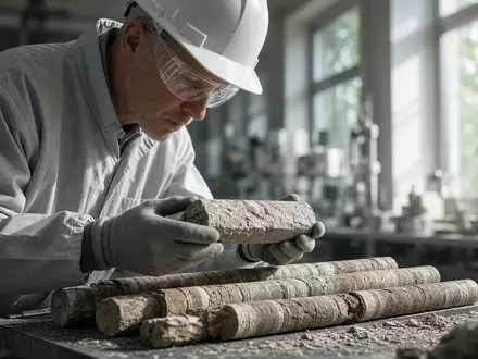 Ein Geologe untersucht in einem modernen Labor Gesteinsproben für ein Bergbauprojekt. - Foto: über boerse-global.de