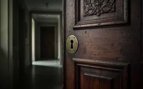 Eine schwere, hölzerne Tür mit einem Schlüsselloch in einem schattigen Flur, die Sicherheit und Kontrolle symbolisiert. - Foto: über boerse-global.de