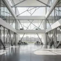 Ein minimalistisches, lichtdurchflutetes Bürogebäude mit klaren Glaswänden und polierten Betonböden. - Foto: über boerse-global.de