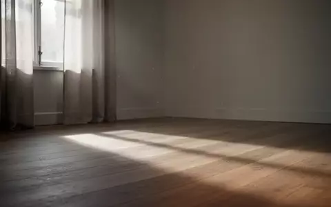Ein ruhiger, minimalistischer Raum mit sanftem Tageslicht, das durch ein Fenster fällt und Schatten auf einen Holzboden wirft. - Foto: über boerse-global.de