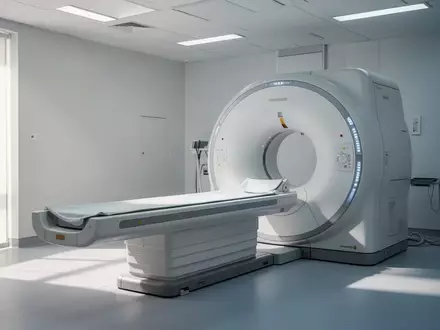 Ein steriler Behandlungsraum mit einem modernen MRT-Gerät in einer klinischen Umgebung. - Foto: über boerse-global.de