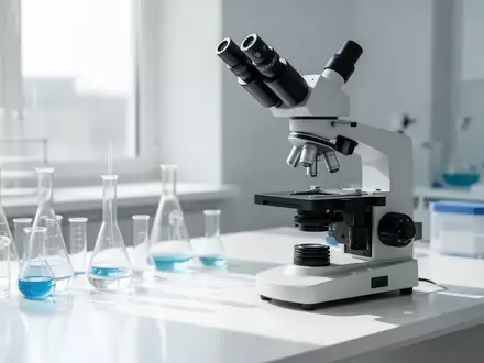 Ein steriles, helles Laborumfeld mit medizinischen Instrumenten und Glasgeräten auf einem weißen Tisch. - Foto: über boerse-global.de