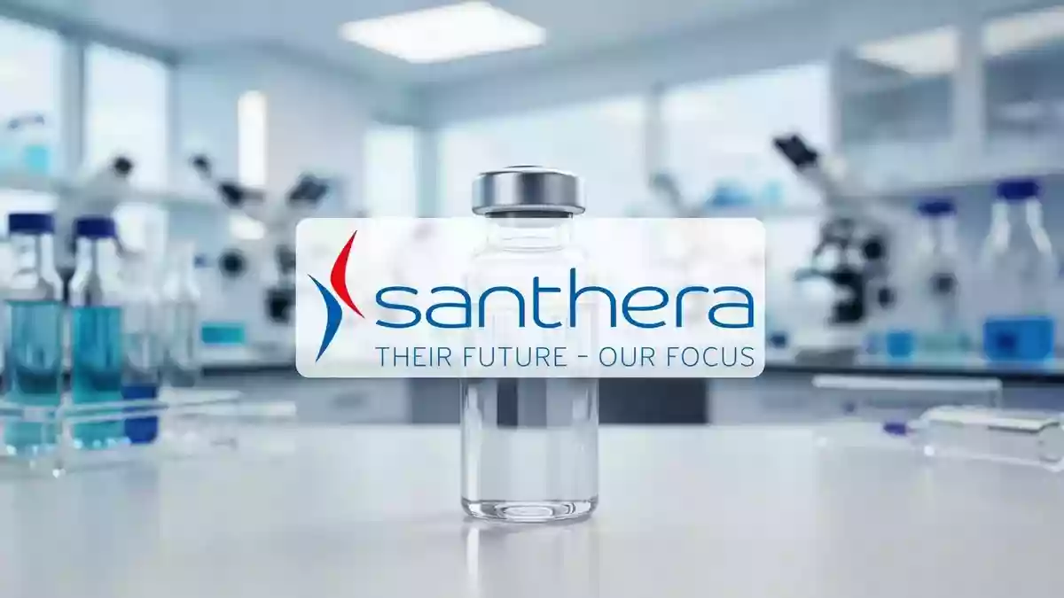 Santhera Pharmaceuticals Illustration mit AI erstellt.