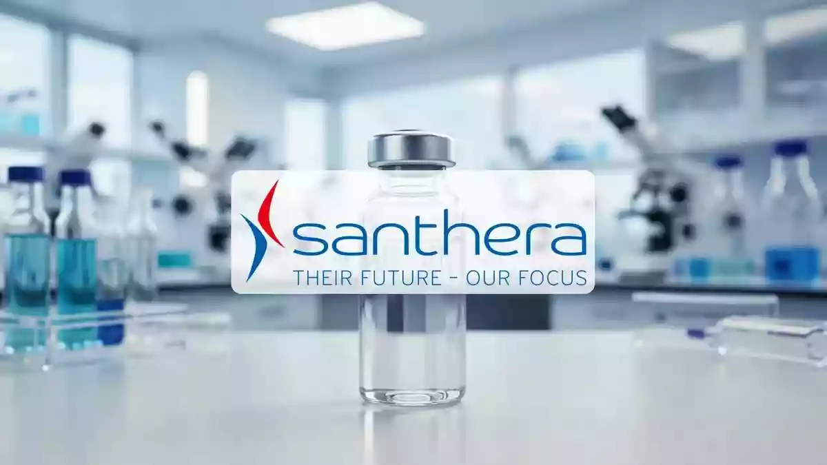 Santhera Pharmaceuticals Illustration mit AI erstellt.