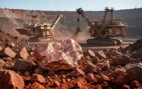 Nahaufnahme von Rohkupfererz in einem Tagebau-Bergwerk bei Tageslicht. - Foto: über boerse-global.de