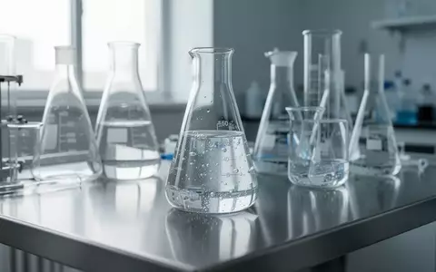 Saubere Laborumgebung mit Glasbechern und wissenschaftlichen Geräten auf einer Edelstahloberfläche. - Foto: über boerse-global.de