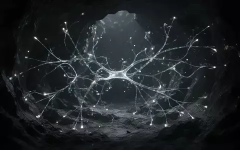 Abstrakte Darstellung neuronaler Lichtbahnen in einem dunklen Raum als Symbol fĂŒr neurologische Prozesse. - Foto: ĂŒber boerse-global.de