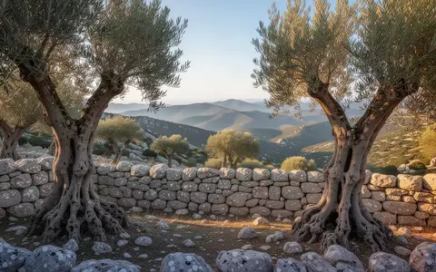Eine sonnenbeschienene Hügellandschaft auf Sardinien mit alten Steinmauern und Olivenbäumen in einer hügeligen Umgebung. - Foto: über boerse-global.de