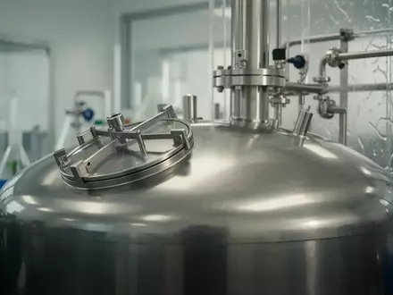 Edelstahltank in einer modernen Anlage zur mikrobiellen Fermentation von pflanzlichen Rohstoffen. - Foto: über boerse-global.de