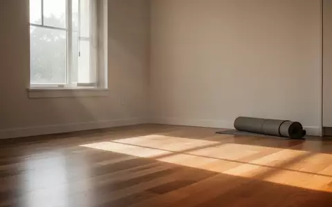 Ein heller, minimalistischer Raum mit einer ausgerollten Yogamatte auf einem Holzboden im morgendlichen Sonnenlicht. - Foto: über boerse-global.de