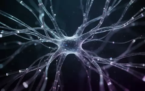 Abstrakte Darstellung komplexer neuronaler Vernetzungen in einem dunklen, ätherischen Raum mit blauen und violetten Lichtakzenten. - Foto: über boerse-global.de