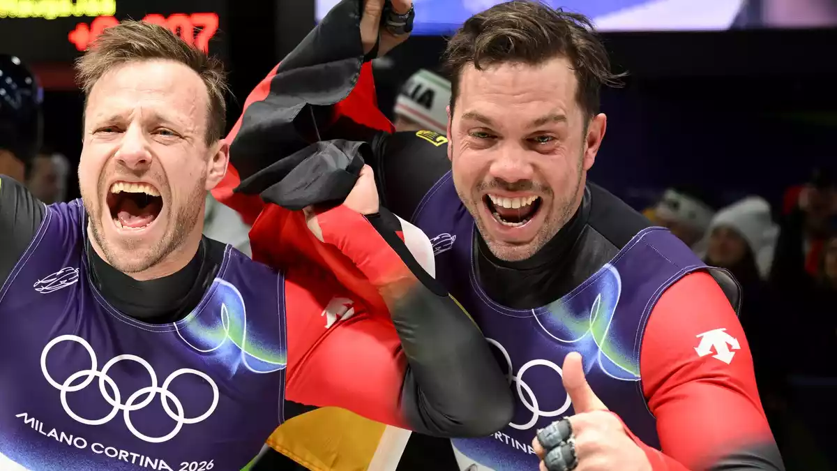 Tobias Wendl (Deutschland, r) und Tobias Arlt (Deutschland) wollen nun bis Olympia 2030 weitermachen. (Archivbild) - Bild: Robert Michael/dpa