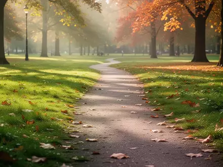 Ein sonnendurchfluteter Parkweg im Herbst, der Vitalität und einen gesunden Lebensstil symbolisiert. - Foto: über boerse-global.de