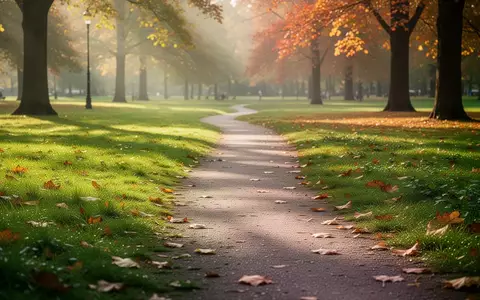 Ein sonnendurchfluteter Parkweg im Herbst, der Vitalität und einen gesunden Lebensstil symbolisiert. - Foto: über boerse-global.de