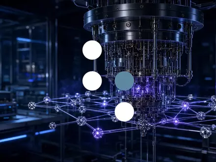 Abstrakte Darstellung eines Quantencomputers mit leuchtenden Schaltkreisen in einer hochmodernen Laborumgebung. - Foto: über boerse-global.de