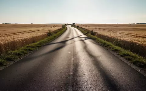 Eine leere Landstraße zwischen weitläufigen Feldern bei Tageslicht, die die ländliche Umgebung für landwirtschaftliche Transporte zeigt. - Foto: über boerse-global.de