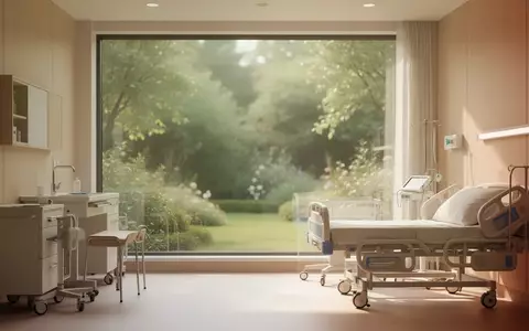 Ein ruhiges, lichtdurchflutetes Patientenzimmer mit Blick in einen grünen Garten, das eine friedliche Atmosphäre ausstrahlt. - Foto: über boerse-global.de