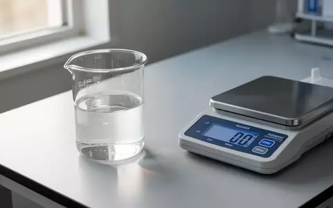Ein sauberer Labortisch mit einem Glasbecher und einer medizinischen Waage in einem hellen, sterilen Umfeld. - Foto: über boerse-global.de