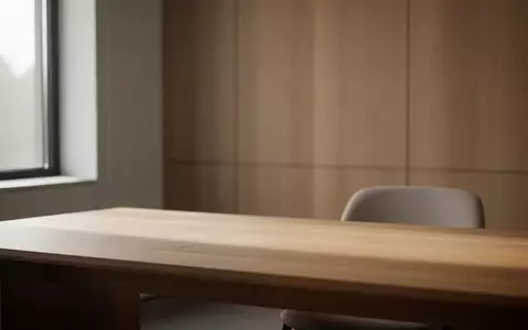 Ein minimalistischer, leerer Schreibtisch in einem modern eingerichteten Arbeitszimmer bei natürlichem Licht. - Foto: über boerse-global.de