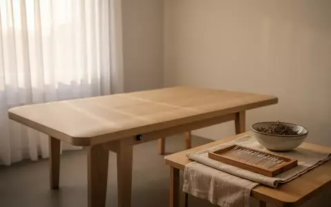 Ein minimalistischer Behandlungsraum mit einer Untersuchungsliege und einer kleinen Schale mit Kräutern und Akupunkturnadeln. - Foto: über boerse-global.de