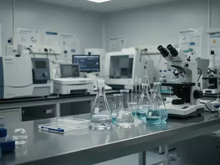 Ein steriles medizinisches Forschungslabor mit Laborgeräten auf einem Edelstahltisch. - Foto: über boerse-global.de