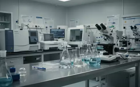 Ein steriles medizinisches Forschungslabor mit Laborgeräten auf einem Edelstahltisch. - Foto: über boerse-global.de