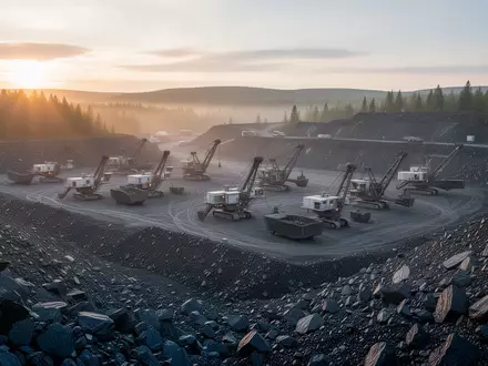 Moderne Graphit-Minenanlage in einer natürlichen Landschaft bei Sonnenaufgang. - Foto: über boerse-global.de