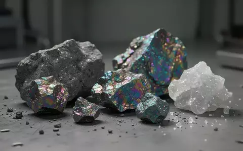 Nahaufnahme von seltenen Erden und Mineralproben auf einem Labortisch. - Foto: über boerse-global.de