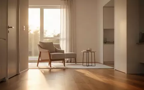 Ein helles, modern eingerichtetes Wohnzimmer mit weichem Tageslicht und einer ruhigen, häuslichen Atmosphäre. - Foto: über boerse-global.de