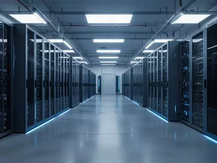 Moderne, hochsichere Serverraum-Infrastruktur in einer Regierungsumgebung mit blauer Beleuchtung. - Foto: über boerse-global.de