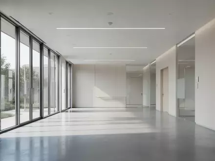 Ein minimalistisches, modernes Interieur einer medizinischen Einrichtung mit klaren Linien und hellem Tageslicht. - Foto: über boerse-global.de