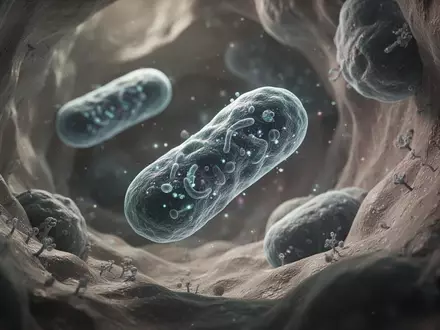 Mikroskopische Aufnahme zellulärer Strukturen und Mitochondrien in einem biologischen Gewebe. - Foto: über boerse-global.de