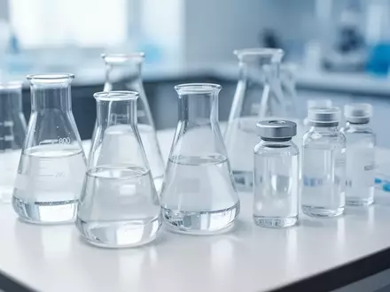 Laborausstattung mit Glasbehältern und Reagenzgläsern in einer sterilen Forschungsumgebung. - Foto: über boerse-global.de