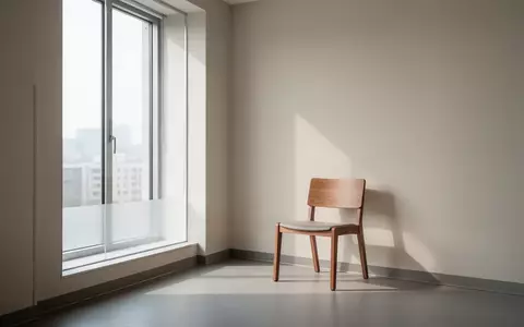 Ein minimalistischer, leerer Wartebereich in einer modernen Praxis mit hellem Tageslicht und einer einzelnen Holzbank. - Foto: über boerse-global.de