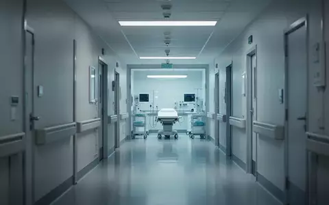 Ein heller, steriler Krankenhausflur in einer modernen medizinischen Einrichtung ohne Personen. - Foto: über boerse-global.de