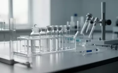 Ein minimalistischer, heller Laborarbeitsplatz mit medizinischen Glasgefäßen und neutraler Ausrüstung. - Foto: über boerse-global.de